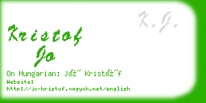 kristof jo business card